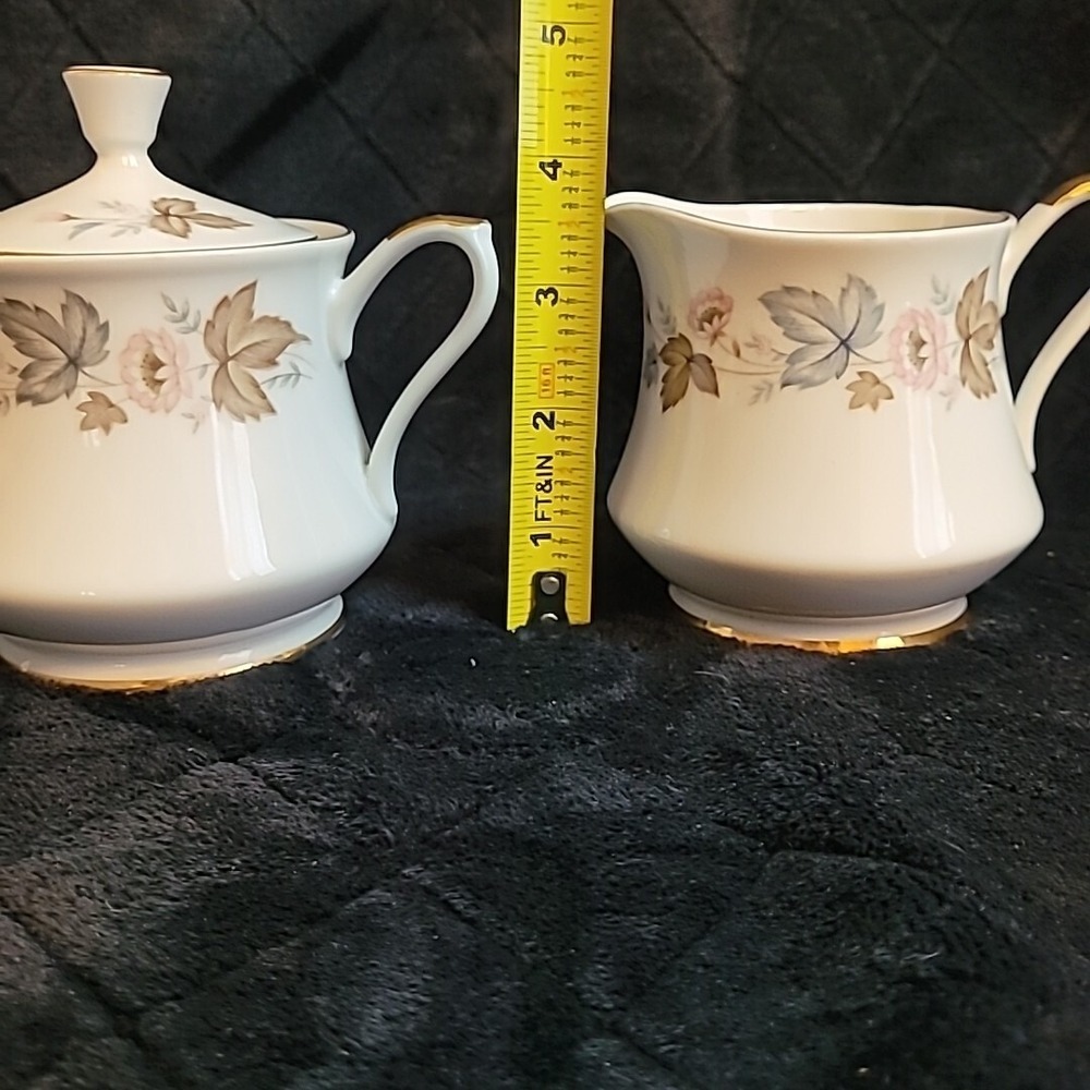 Empress China Chatham R1904 Creamer & Sugar Bowl + Lid Japan - Picture 14 of 16